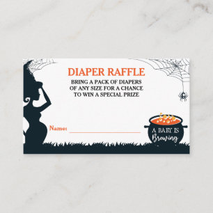 Halloween Witch Baby Shower Diaper Raffle Informatiekaartje