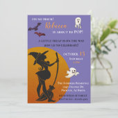 Halloween Witch Baby shower Ghosts Bats Kaart (Staand voorkant)