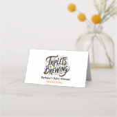 Halloween Witch Baby Shower - Triplets Are Brewing Plaatskaartje (Achterkant)