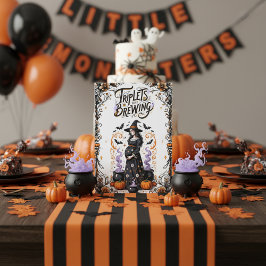 Halloween Witch Baby shower - Triplets zijn aan he Kaart