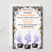 Halloween Witch Baby shower - Triplets zijn aan he Kaart (Achterkant)