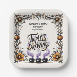Halloween Witch Baby shower - Triplets zijn aan he Papieren Bordje