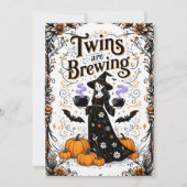 Halloween Witch Baby shower - Twins Are Brewing I Kaart (Voorkant)