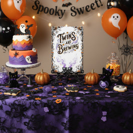Halloween Witch Baby shower - Twins zijn aan het b Kaart