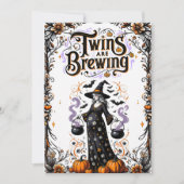 Halloween Witch Baby shower - Twins zijn aan het b Kaart (Voorkant)