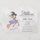 Halloween Witch Bachelorette Party Kaart (Voorkant / Achterkant)