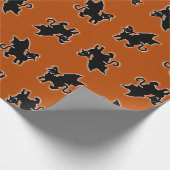 Halloween Witch Bat Cat Cadeaupapier (Hoek)