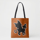 Halloween Witch Bat Cat Tote Bag (Voorkant)