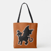 Halloween Witch Bat Cat Tote Bag (Achterkant)