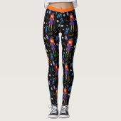 Halloween Witch Bat Kat Ghost Uitstekende kwalitei Leggings (Voorkant)