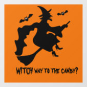 Halloween Witch & Bats Window Decor Raamsticker (Vel)