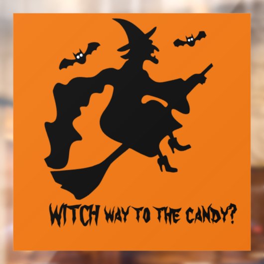 Halloween Witch & Bats Window Decor Raamsticker (Vel 2)