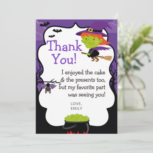 Halloween Witch Bedankt kaarten (Staand voorkant)
