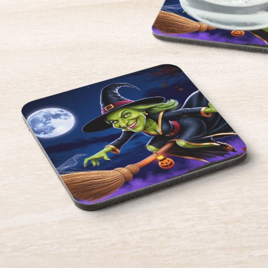 Halloween / Witch Beverage Coaster Bier Onderzetter (Linkerzijde)