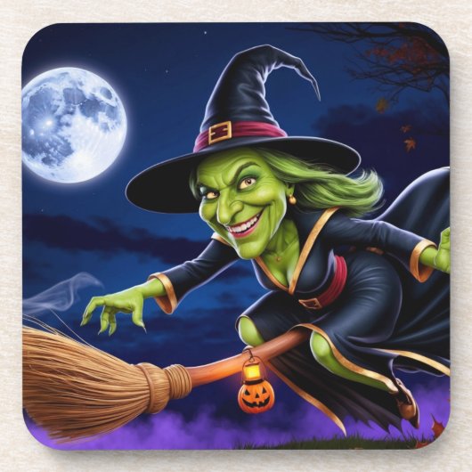 Halloween / Witch Beverage Coaster Bier Onderzetter (Voorkant)