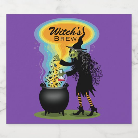 Halloween Witch Bier Etiket (Enkel label)