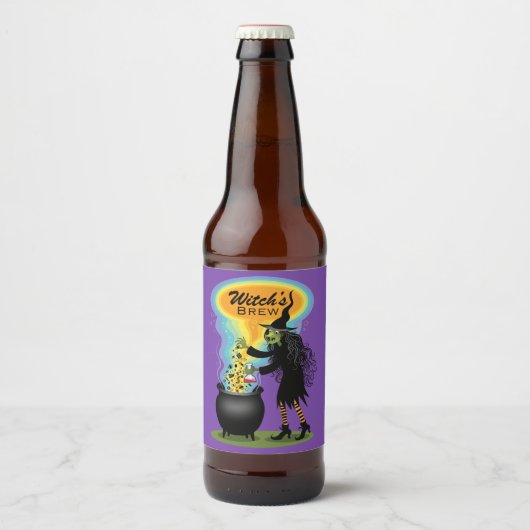 Halloween Witch Bier Etiket (Voorkant)