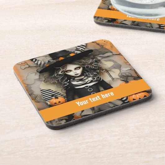 Halloween Witch Bier Onderzetter (Linkerzijde)