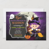Halloween Witch Birthday Uitnodiging (Voorkant)