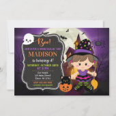 Halloween Witch Birthday Uitnodiging (Voorkant)