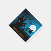 Halloween Witch Black Cat Bats Party Servet (Hoek)
