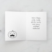 Halloween Witch, Black Cat en Pumpkins Kaart (Binnen)