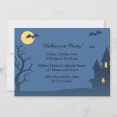 Halloween Witch, Black Cat en Pumpkins Party Kaart (Achterkant)