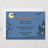 Halloween Witch, Black Cat en Pumpkins Party Kaart (Achterkant)