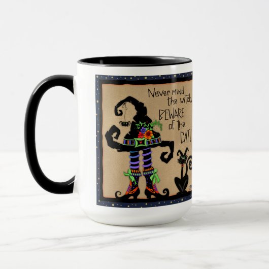 Halloween Witch Black Cat Funny Quote  Mok (Links)