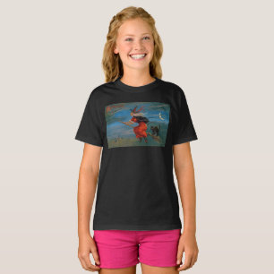 Hallowe'en Witch & Black Cat on Halloween Night T-shirt