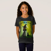 Halloween Witch Black Cat Spooky Waterverf T-shirt (Voorkant volledig)