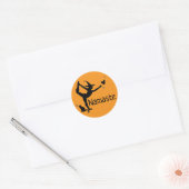 Halloween Witch Black Cat Yoga Namaste Sinaasappel Ronde Sticker (Envelop)