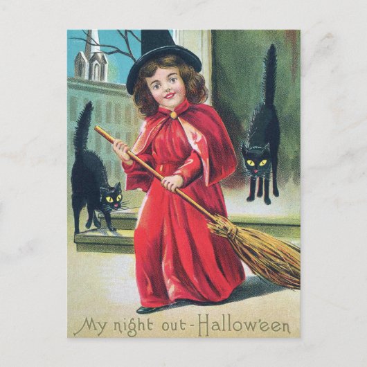  Halloween Witch Black Cats briefkaart (Voorkant)
