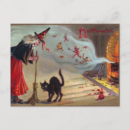 Halloween Witch Black Cats briefkaart (Voorkant)