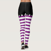 Halloween Witch Black met witte strepen Leggings (Achterkant)