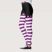 Halloween Witch Black met witte strepen Leggings (Links)