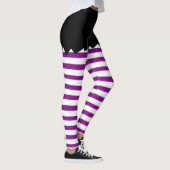 Halloween Witch Black met witte strepen Leggings (Rechts)