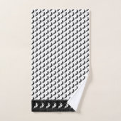 Halloween Witch Black Silhouette Pattern op White Bad Handdoek (Handdoek)