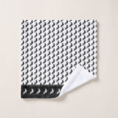 Halloween Witch Black Silhouette Pattern op White Bad Handdoek (Wasdoekje)