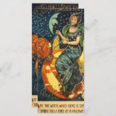  Halloween Witch Bladwijzer Menu (Voorkant / Achterkant)