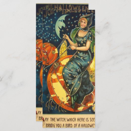  Halloween Witch Bladwijzer Menu (Voorkant / Achterkant)