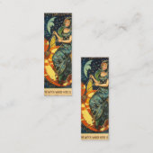 Halloween Witch Bladwijzer Mini Visitekaartje (Voorkant / Achterkant)