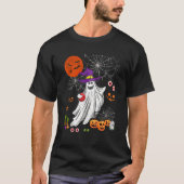 Halloween Witch Boo Ghost die Bowling Player speel T-shirt (Voorkant)