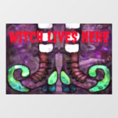 Halloween Witch Boots Whimsical Paarse Groen Raamsticker (Vel)