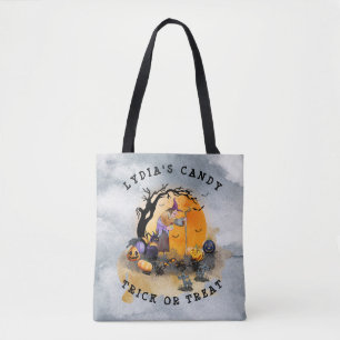 Halloween Witch Bossen Scene Trick or treat Tote Bag