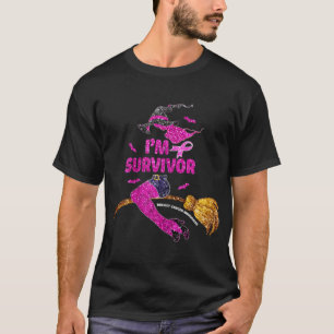 Halloween Witch Breast Cancer Survivor Vrouwenmeis T-shirt