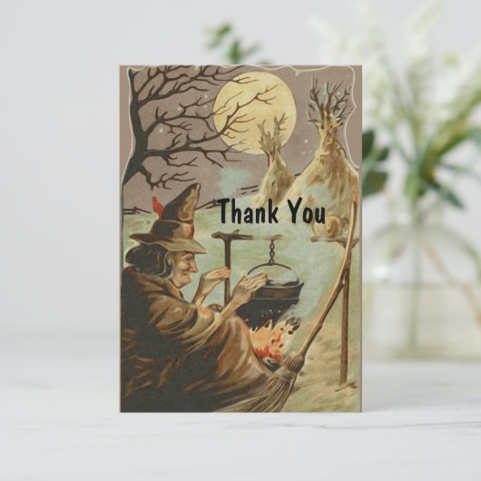  Halloween Witch Brew in Cauldron Bedankkaart (Staand voorkant)
