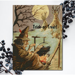Halloween Witch Brew in Cauldron Briefkaart