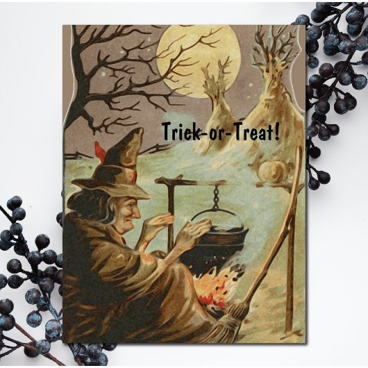 Halloween Witch Brew in Cauldron Briefkaart