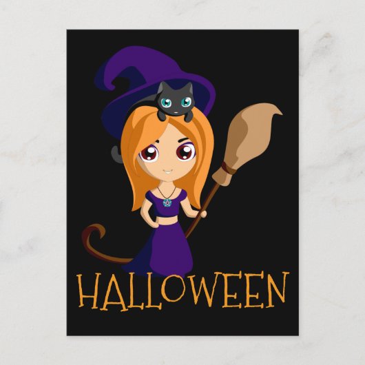 Halloween Witch Briefkaart (Voorkant)